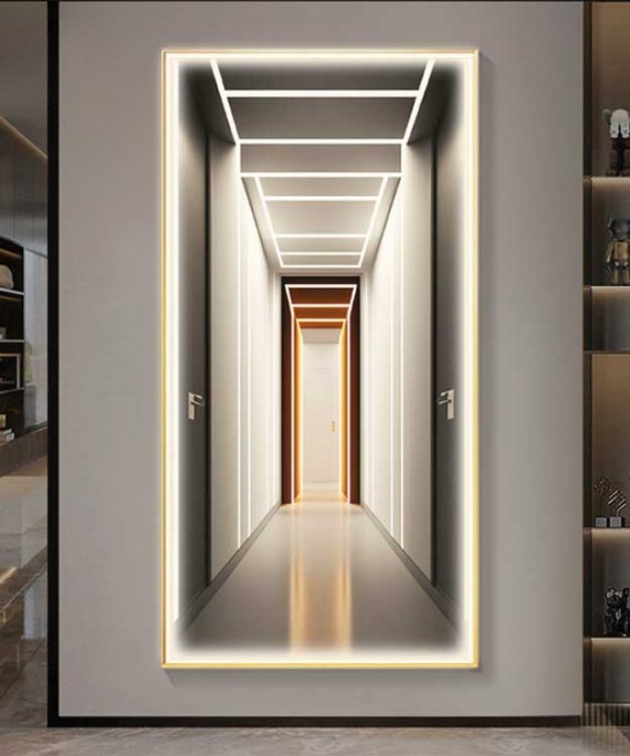 Gold Frame 3D Effect Modern  Port Style With Lighting